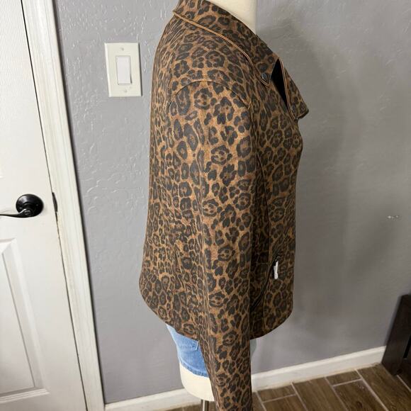 Philosophy Marrakech Marni Leopard Moto Jacket Faux Leather, Brown - Picture 2 of 5